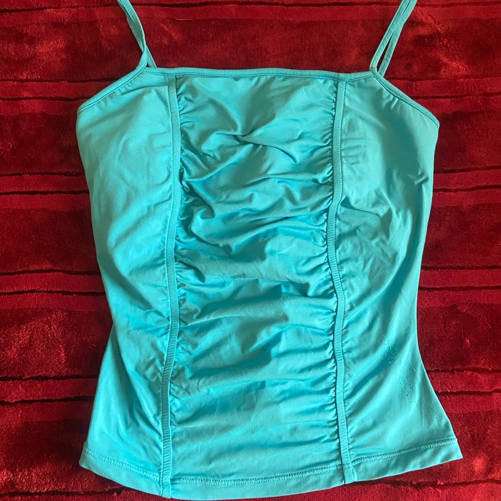Vintage Women’s ruched cami blue top